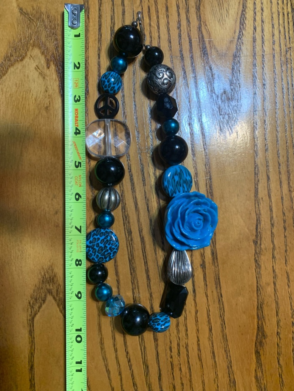 Women’s Blue Floral Bead Statement Necklace
